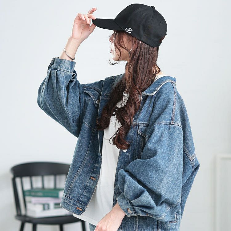 大きいサイズ レディース 深めつば長ワンポイントキャップ　map-36