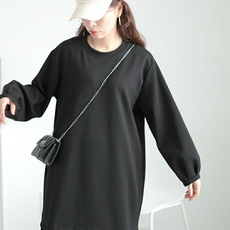 大きいサイズ レディース 裾ティアードスウェットワンピース　goldy-1639