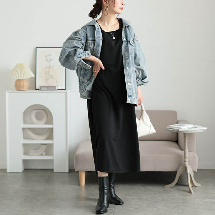 大きいサイズ レディース 前後2way花柄切り替えフレアワンピース　fem-559