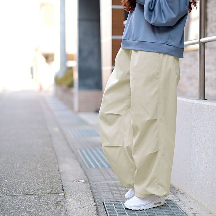 大きいサイズ レディース ストレッチパラシュートパンツ　cpdai-640689