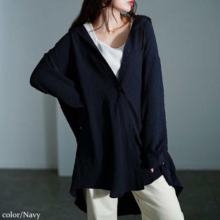 大きいサイズ レディース バックタック格子柄シャツチュニック　maru-30128 【メール便可】