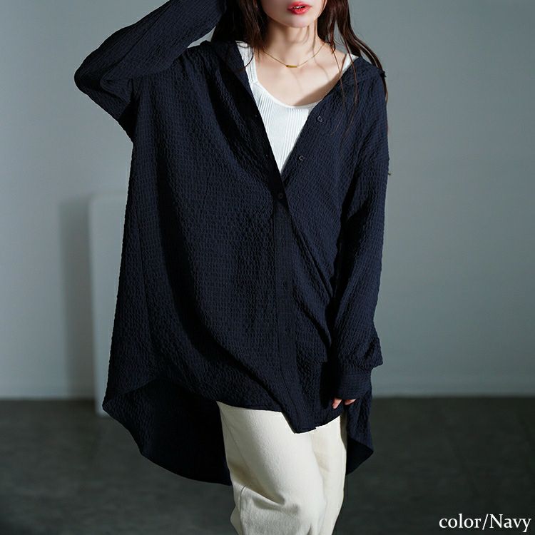 大きいサイズ レディース バックタック格子柄シャツチュニック　maru-30128 【メール便可】