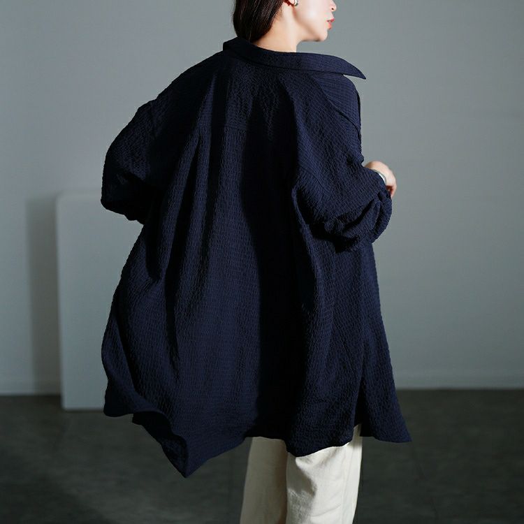 大きいサイズ レディース バックタック格子柄シャツチュニック　maru-30128 【メール便可】