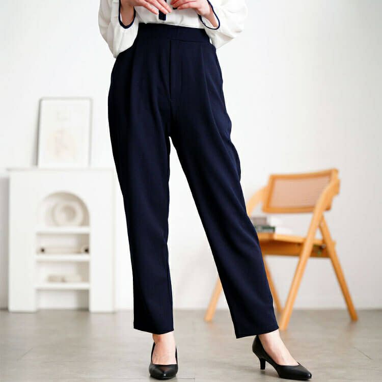 大きいサイズ レディース センタータックテーパードパンツ　mncut-152016