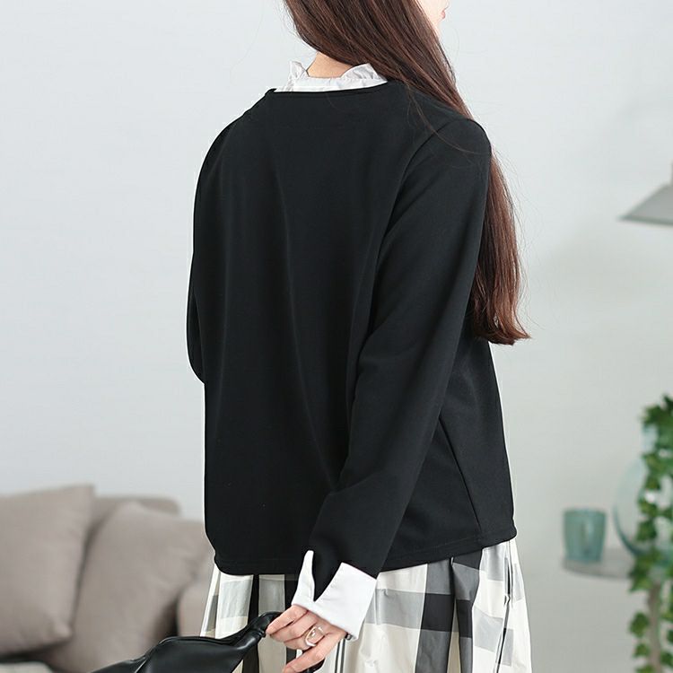 大きいサイズ レディース フェイクフリル襟カーディガン　plan-271602