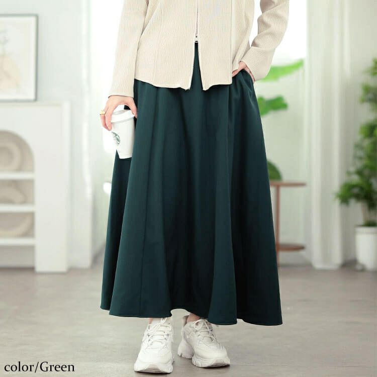 大きいサイズ レディース ダブルポケットフレアスカート　plan-350003