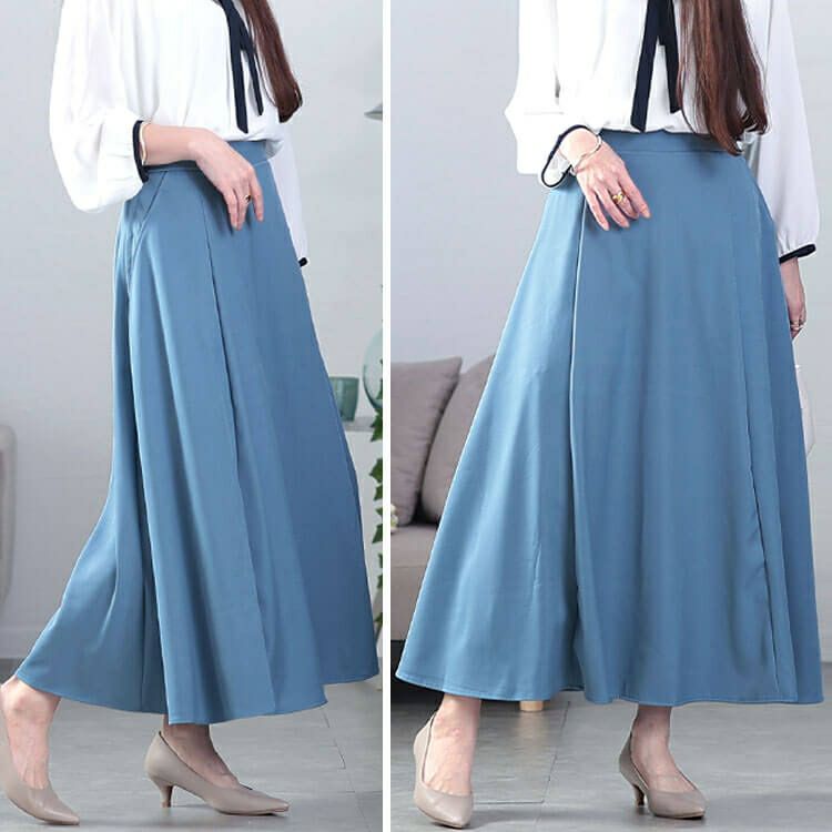 大きいサイズ レディース ダブルポケットフレアスカート　plan-350003