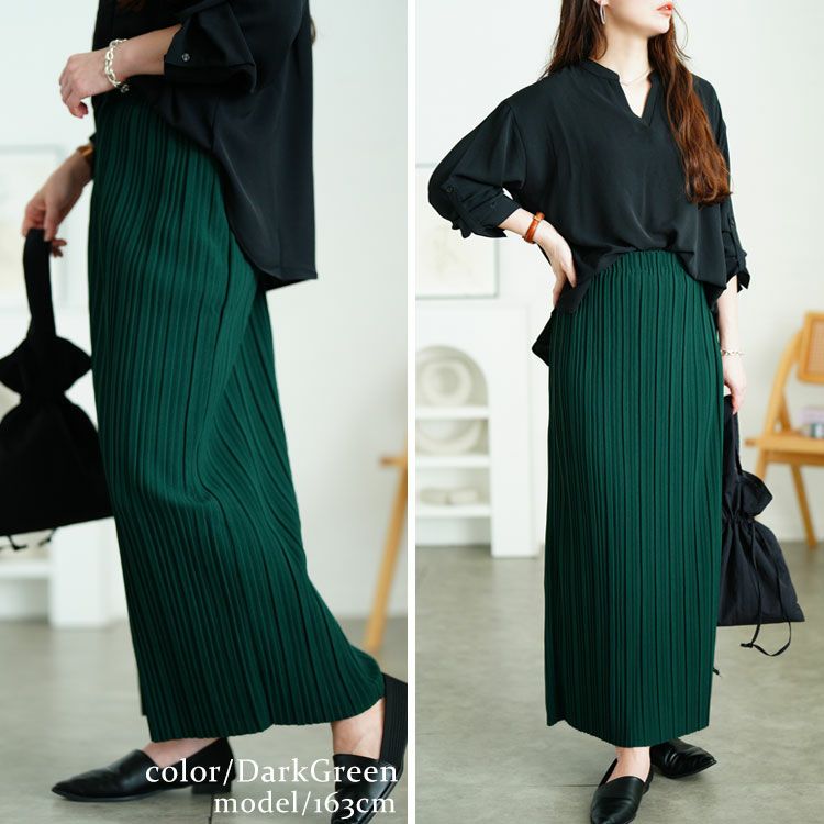 大きいサイズ レディース ランダムプリーツナロースカート　tog-1024