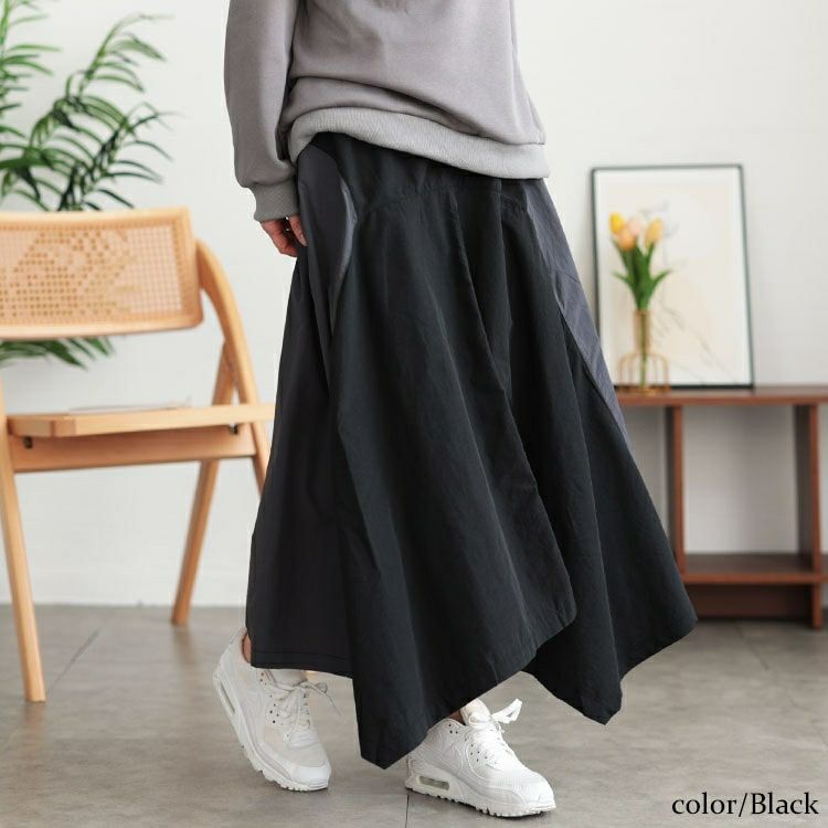 大きいサイズ レディース バイカラー切り替えイレヘムスカート　tog-1020