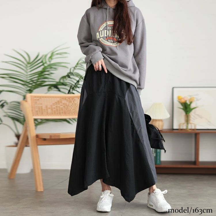 大きいサイズ レディース バイカラー切り替えイレヘムスカート　tog-1020