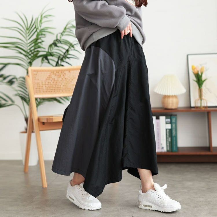 大きいサイズ レディース バイカラー切り替えイレヘムスカート　tog-1020