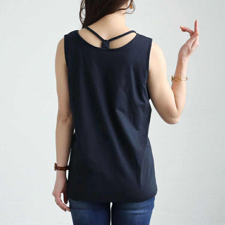 大きいサイズ レディース ホルターネックカップ付きタンクトップ　mncut-152050