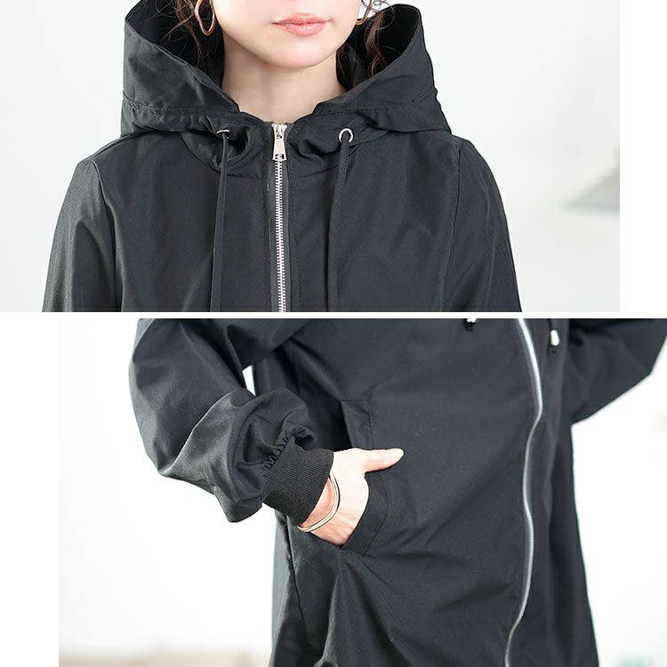 大きいサイズ レディース スリット入りマウンテンパーカー　goldy-1648