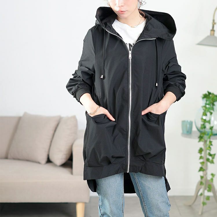 大きいサイズ レディース スリット入りマウンテンパーカー　goldy-1648