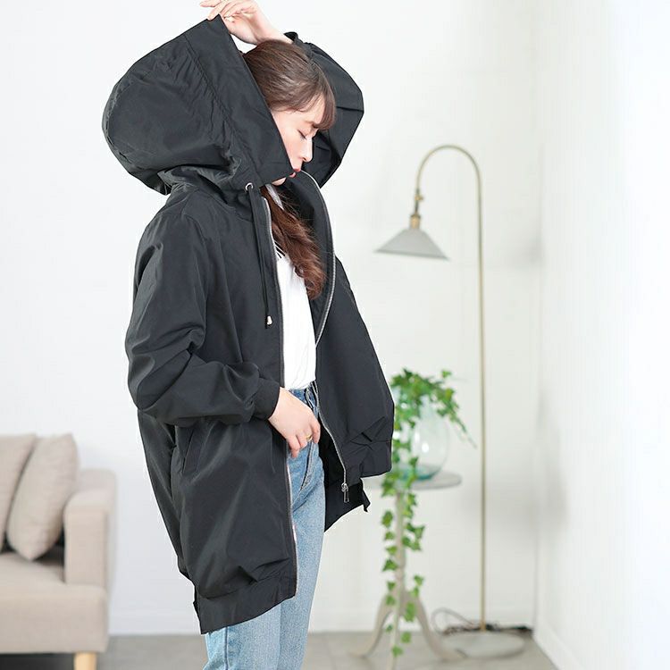 大きいサイズ レディース スリット入りマウンテンパーカー　goldy-1648