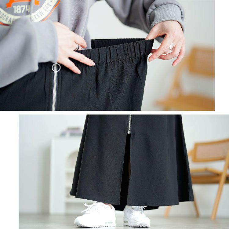 大きいサイズ レディース フロントジップアップフレアスカート　tog-1032