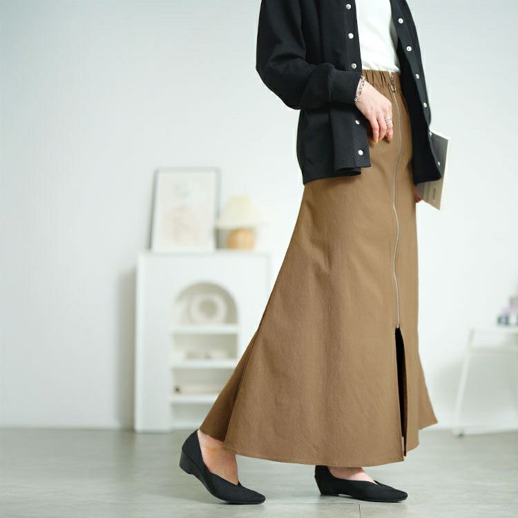 大きいサイズ レディース フロントジップアップフレアスカート　tog-1032