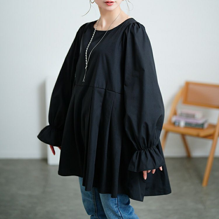 大きいサイズ レディース キャンディスリーブタック切り替えチュニック　tog-1022