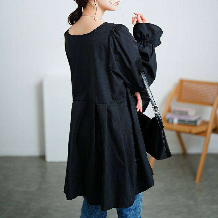 大きいサイズ レディース キャンディスリーブタック切り替えチュニック　tog-1022