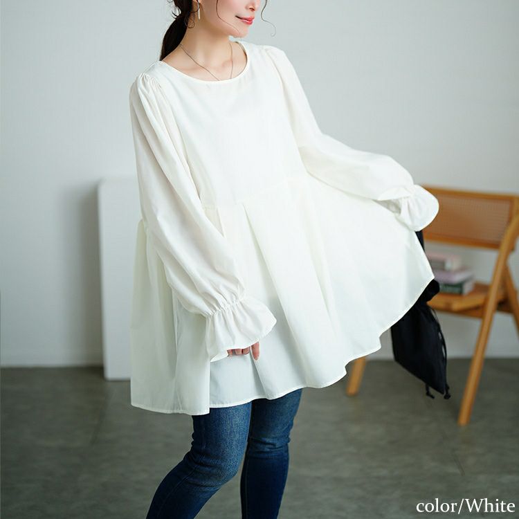 大きいサイズ レディース キャンディスリーブタック切り替えチュニック　tog-1022