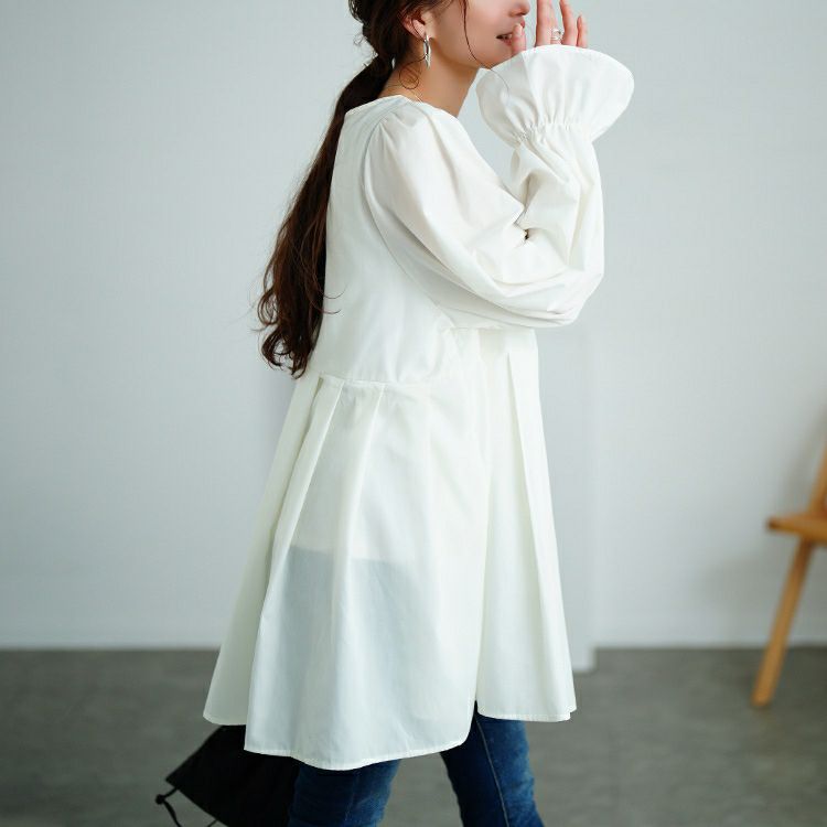 大きいサイズ レディース キャンディスリーブタック切り替えチュニック　tog-1022