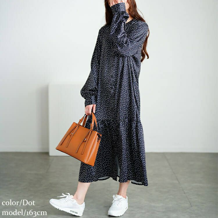 大きいサイズ レディース モノトーンプリントティアードワンピース　plan-371001 【メール便可】