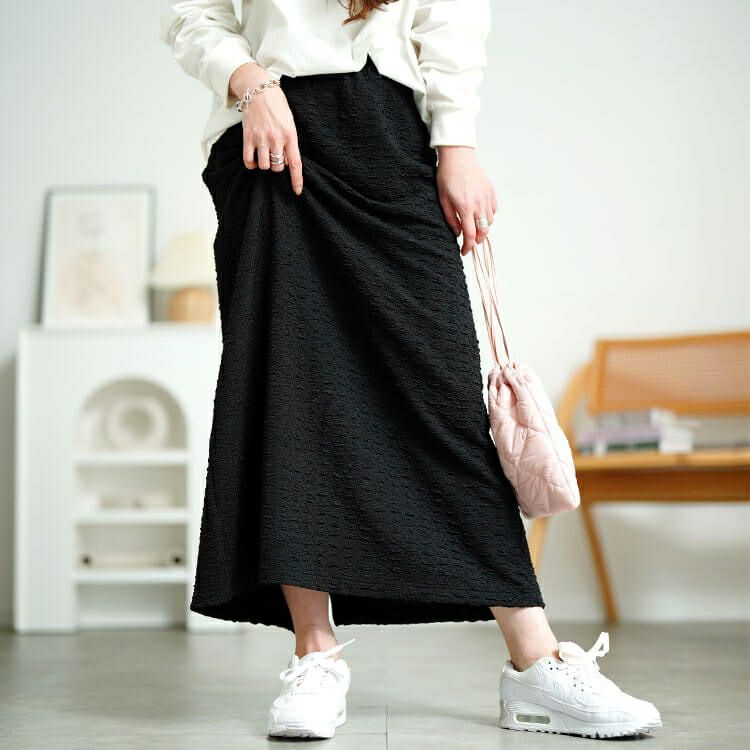 大きいサイズ レディース ポコポコナロースカート　cpdai-659555 【メール便可】