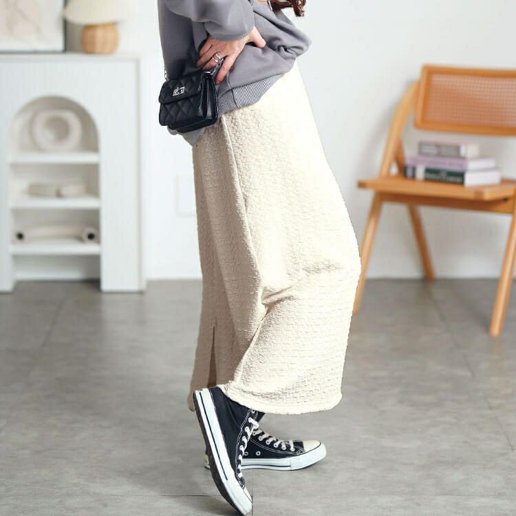 大きいサイズ レディース ポコポコナロースカート　cpdai-659555 【メール便可】