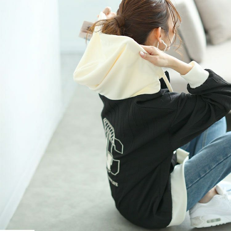 大きいサイズ レディース バックロゴジップアップパーカー　goldy-1649