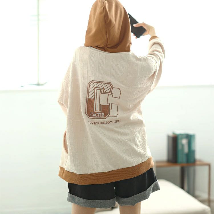 大きいサイズ レディース バックロゴジップアップパーカー　goldy-1649