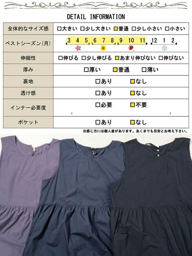 大きいサイズ レディース コットンレースアップティアードワンピース　fem-524