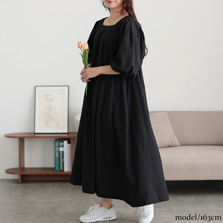 イベントセール】 大きいサイズ レディース コットンリネンスクエア