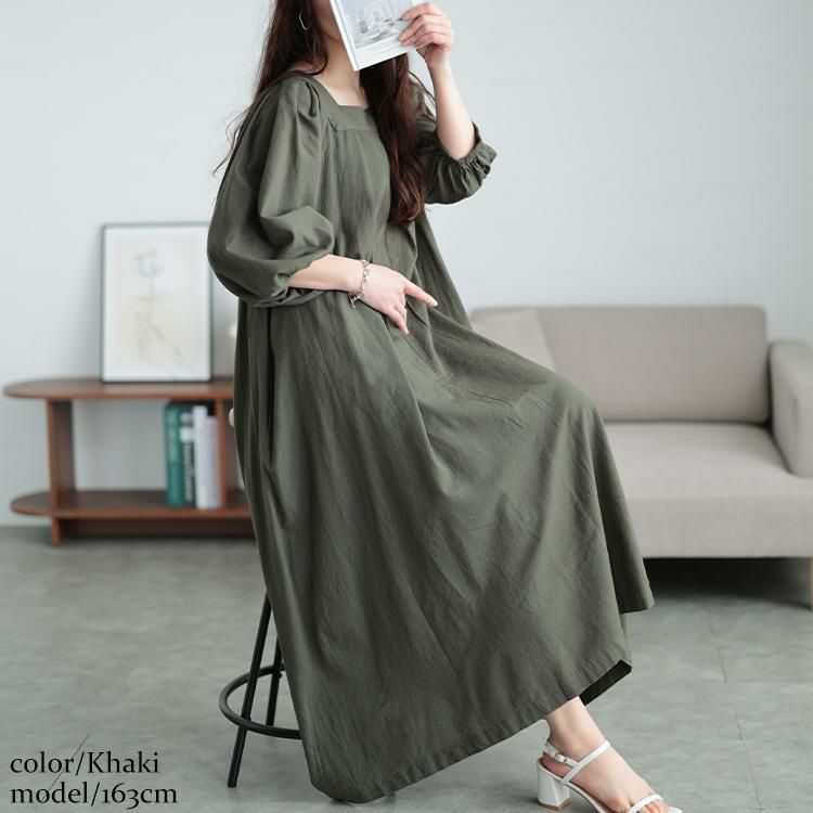 イベントセール】 大きいサイズ レディース コットンリネンスクエア