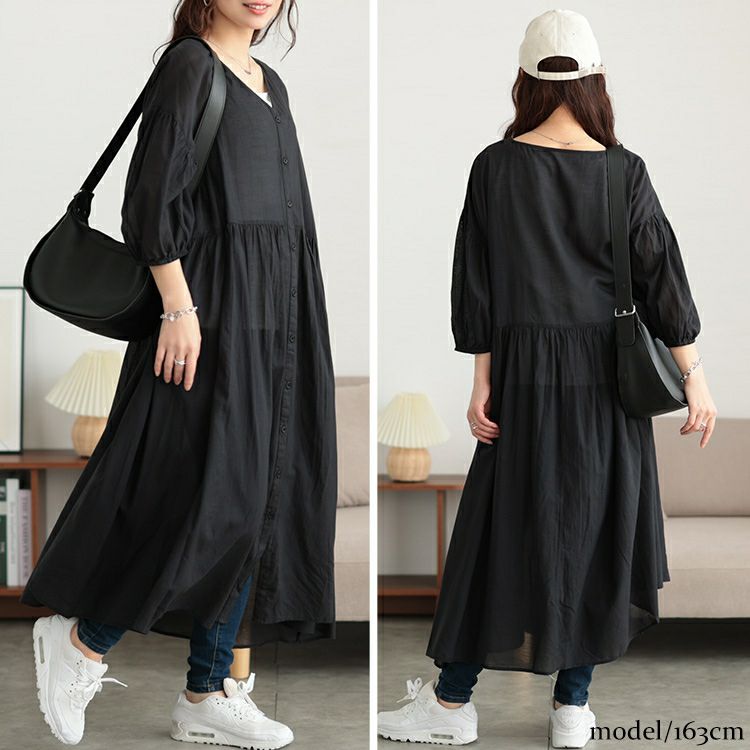 イベントセール】 大きいサイズ レディース コットンリネンVネック