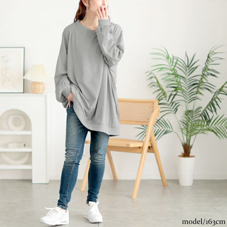 大きいサイズ レディース Vネックドルマンチュニック　bai-0177