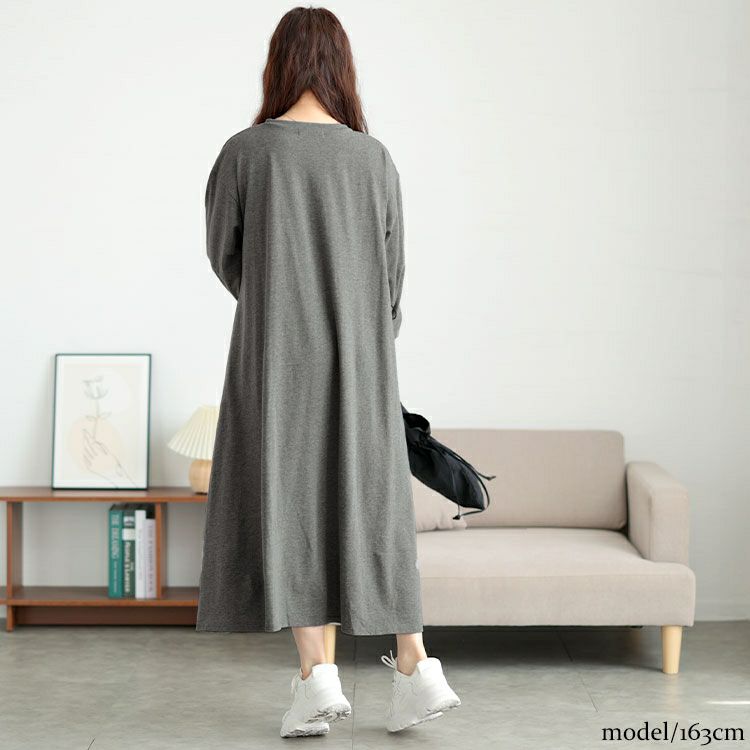 大きいサイズ レディース ドロストレイヤードワンピース　bai-0174