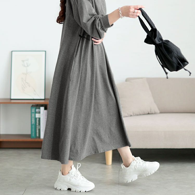 大きいサイズ レディース ドロストレイヤードワンピース　bai-0174