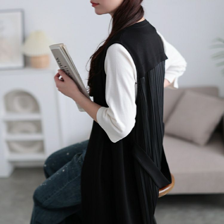 大きいサイズ レディース バックプリーツロングジレ　tog-1028