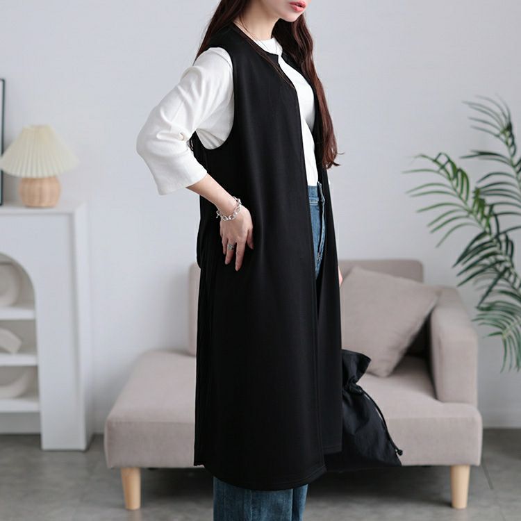 大きいサイズ レディース バックプリーツロングジレ　tog-1028