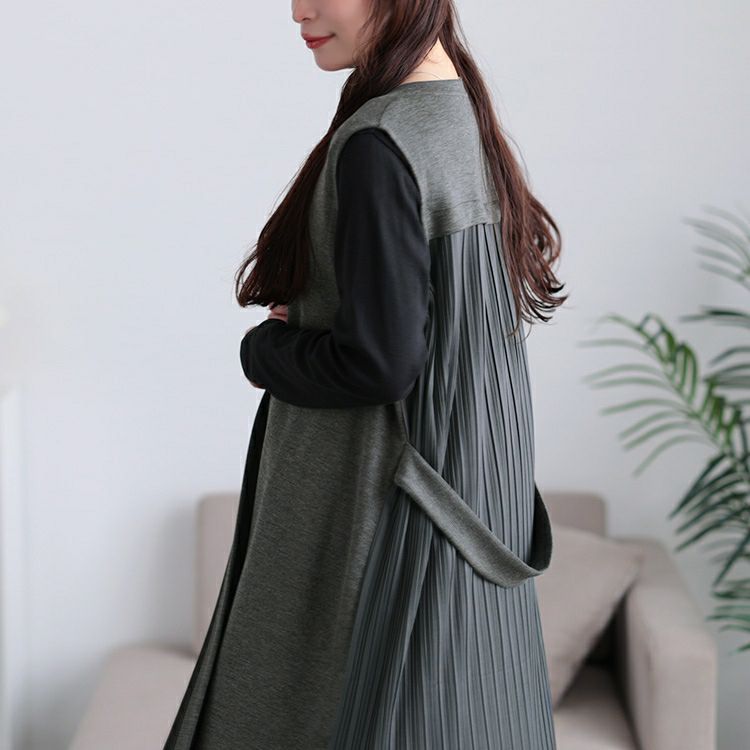 大きいサイズ レディース バックプリーツロングジレ　tog-1028