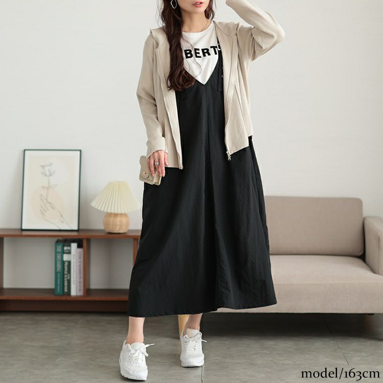 大きいサイズ レディース 肩ベルトナイロンジャンパースカート　tog-1026 【メール便可】