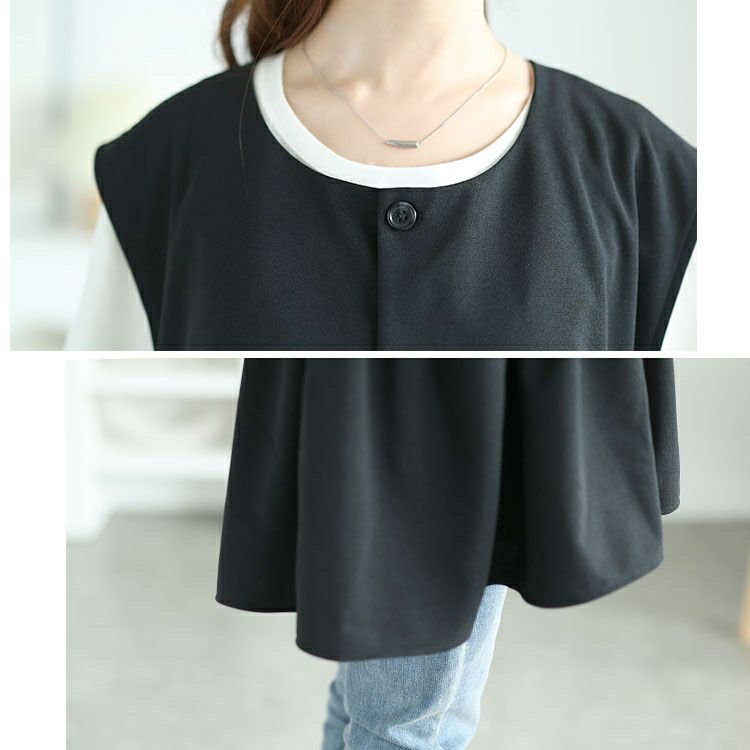 大きいサイズ レディース ジョーゼットペプラムベスト　bai-0178