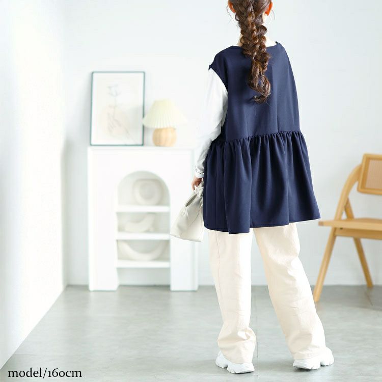 大きいサイズ レディース ジョーゼットペプラムベスト　bai-0178