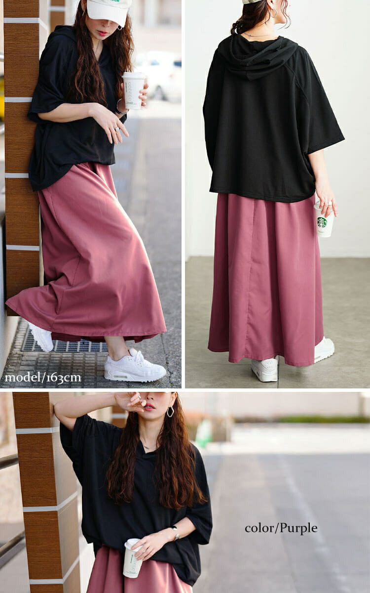 大きいサイズ レディース フード付きドルマンドッキングワンピース　nw-25016