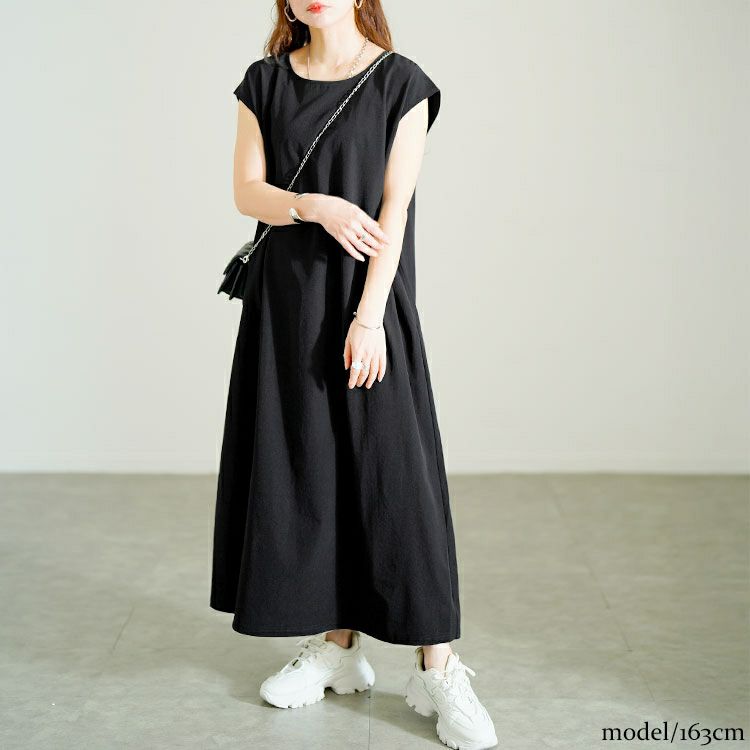 大きいサイズ レディース 軽量ノースリーブマキシワンピース maru