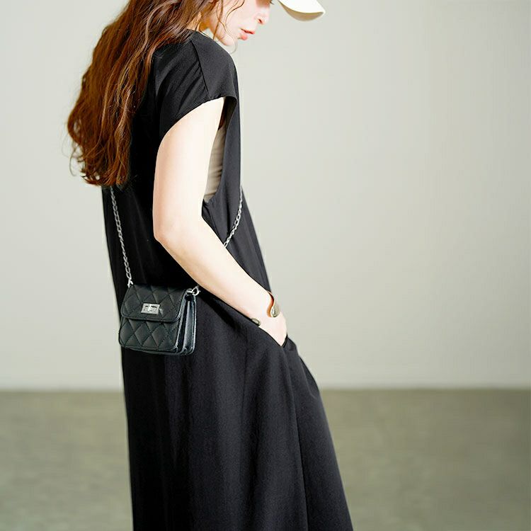 大きいサイズ レディース 軽量ノースリーブマキシワンピース maru