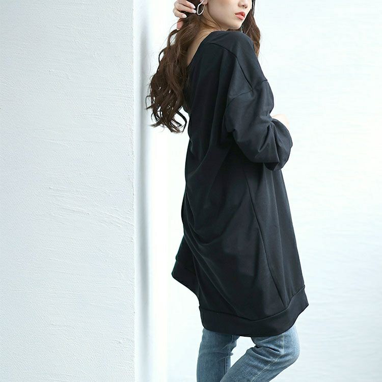 大きいサイズ レディース 深キーネックチュニックワンピース　goldy-1650