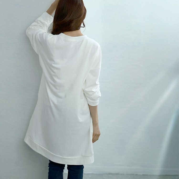 大きいサイズ レディース 深キーネックチュニックワンピース　goldy-1650