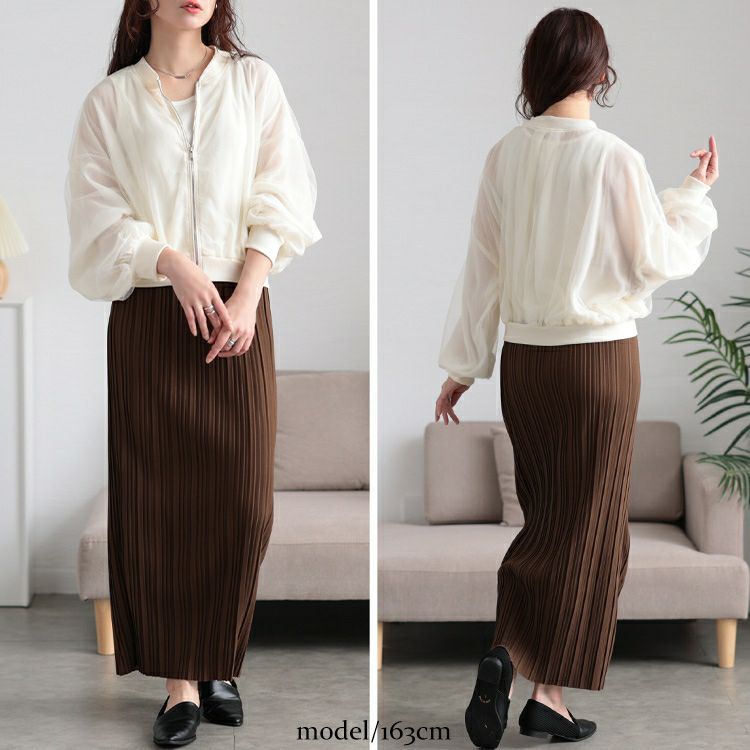 大きいサイズ レディース チュールクロップドMA-1ブルゾン　mnfk-258112