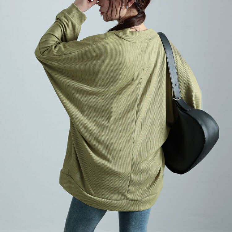 大きいサイズ レディース ワッフルドルマンカーディガン　cast-5554045